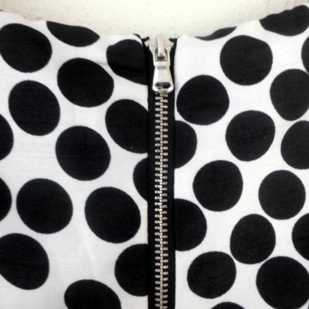 Danny & Nicole Black White Polka Dot Sleeveless Pleated Fit Flare Dress - Picture 7 of 9